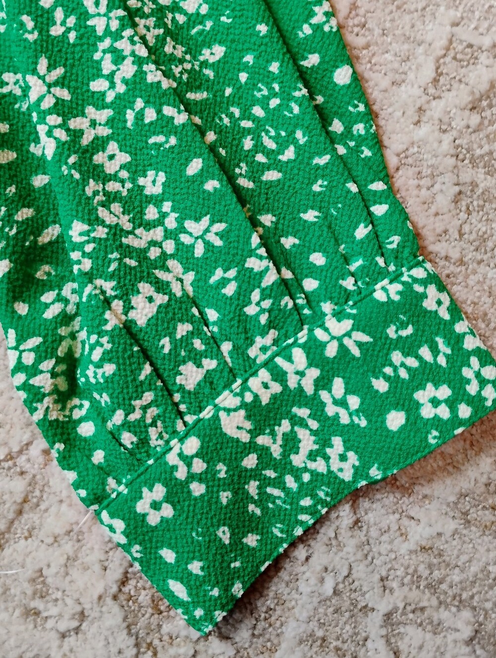 NWT 8 DKNY Green And White Floral 3/4 Sleeve Button Front Midi Shirt Dress NEW - Picture 6 of 13